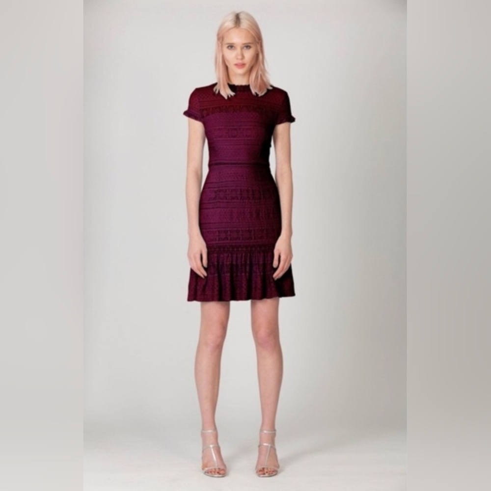 Foxiedox Ellie Fit & Flare Lace Dress Deep Red Wine Sz XL New With‎ Tags